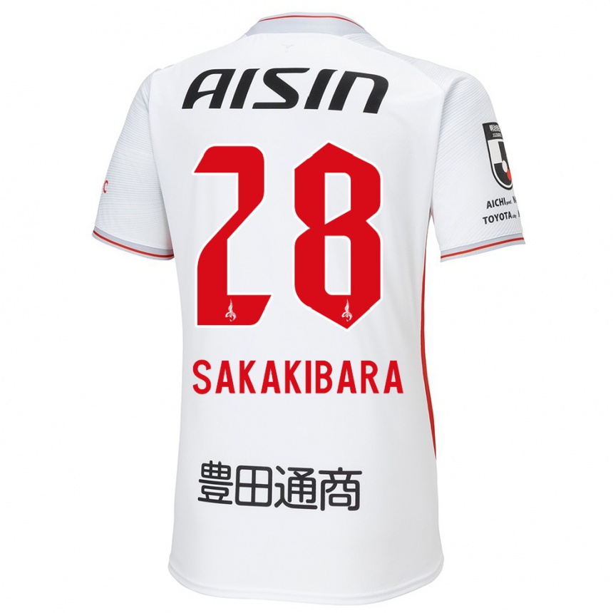 Niño Fútbol Camiseta Kyota Sakakibara #28 Blanco Amarillo Rojo 2ª Equipación 2024/25 México