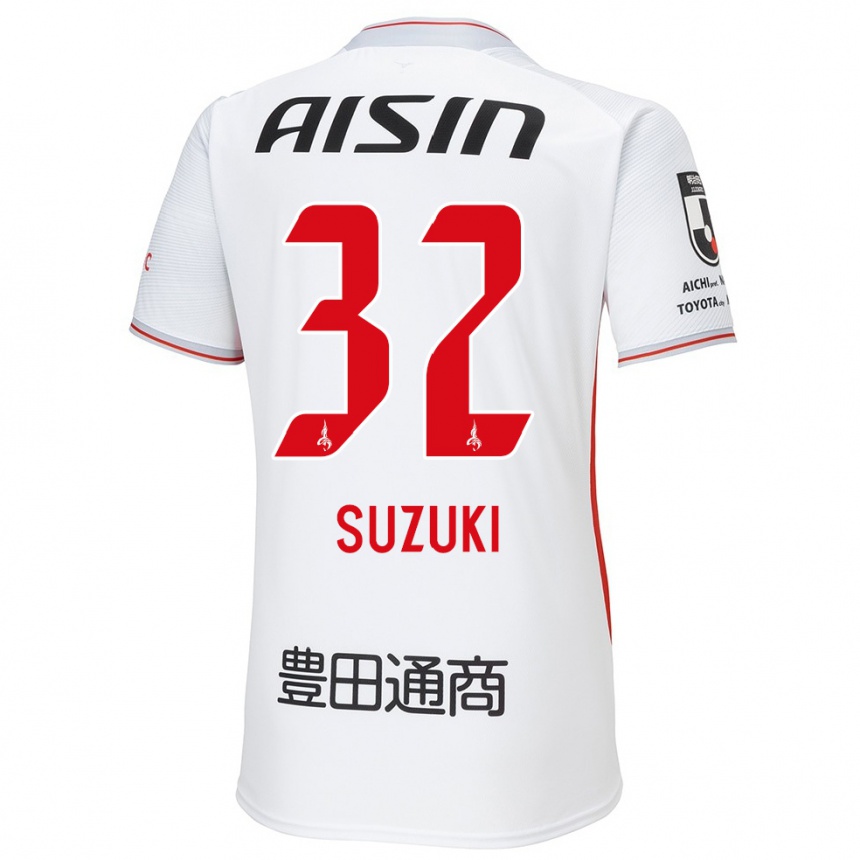 Niño Fútbol Camiseta Haruto Suzuki #32 Blanco Amarillo Rojo 2ª Equipación 2024/25 México