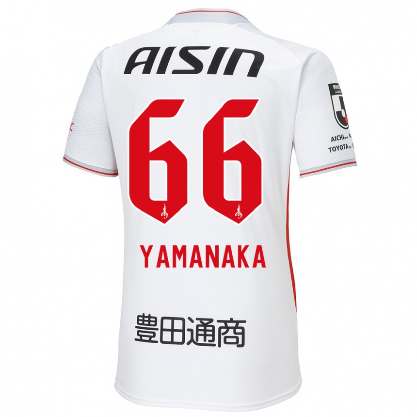 Niño Fútbol Camiseta Ryosuke Yamanaka #66 Blanco Amarillo Rojo 2ª Equipación 2024/25 México