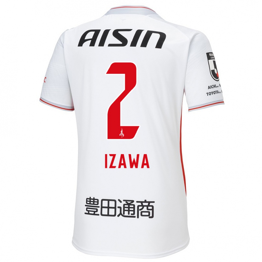 Niño Fútbol Camiseta Shuto Izawa #2 Blanco Amarillo Rojo 2ª Equipación 2024/25 México