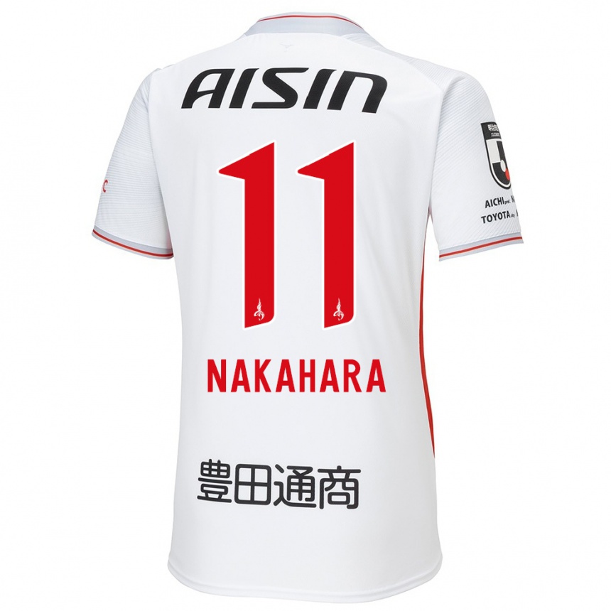 Niño Fútbol Camiseta Sora Nakahara #11 Blanco Amarillo Rojo 2ª Equipación 2024/25 México