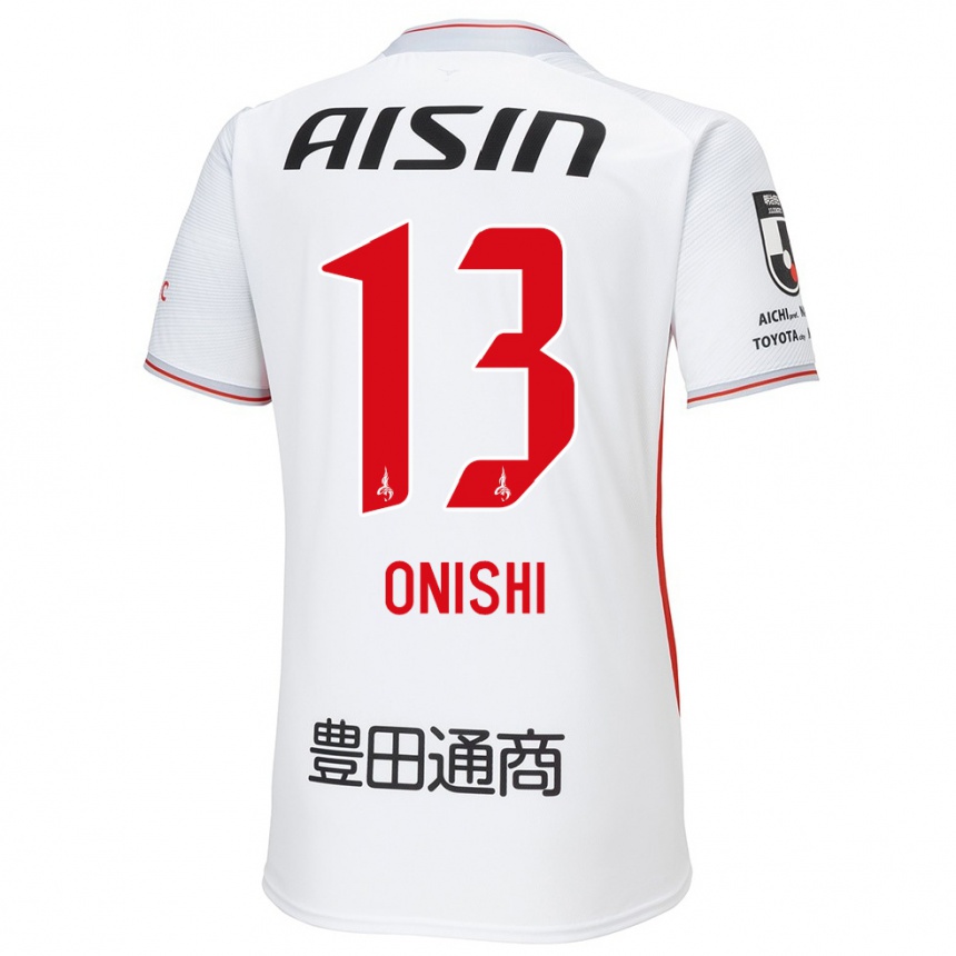 Niño Fútbol Camiseta Ritsu Onishi #13 Blanco Amarillo Rojo 2ª Equipación 2024/25 México