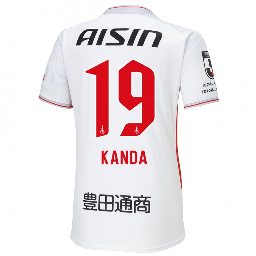 Niño Fútbol Camiseta Ryu Kanda #19 Blanco Amarillo Rojo 2ª Equipación 2024/25 México