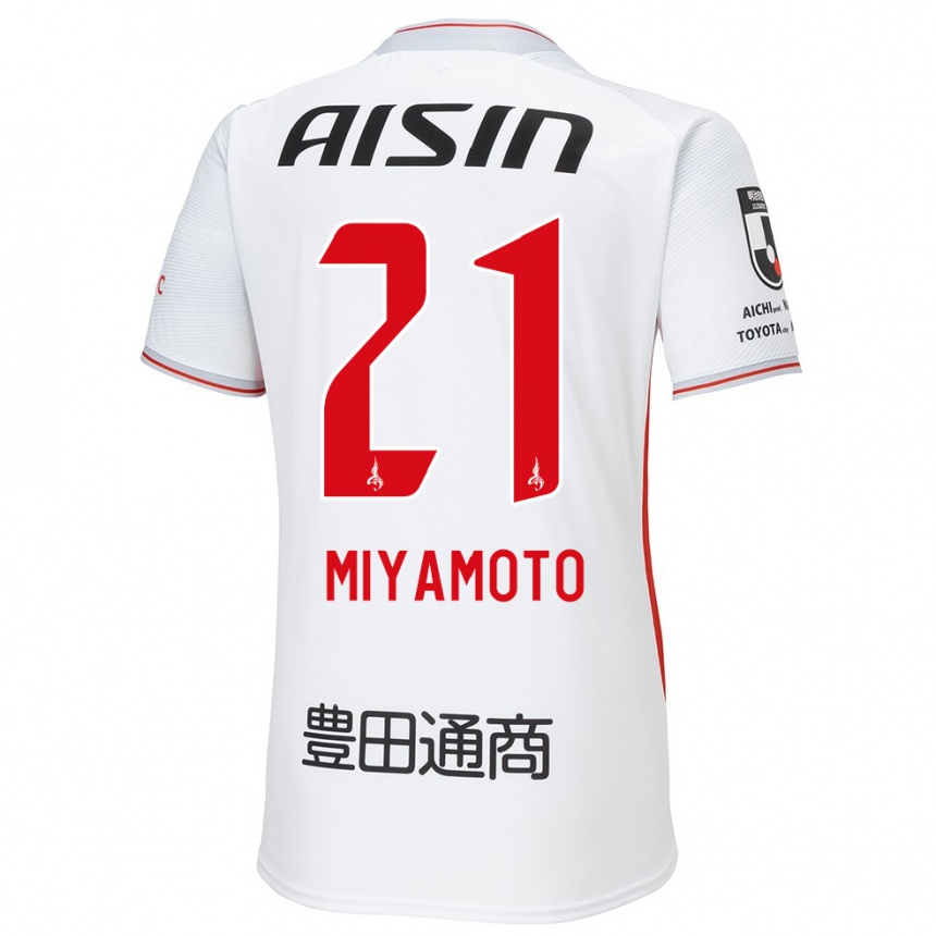 Niño Fútbol Camiseta Kodai Miyamoto #21 Blanco Amarillo Rojo 2ª Equipación 2024/25 México