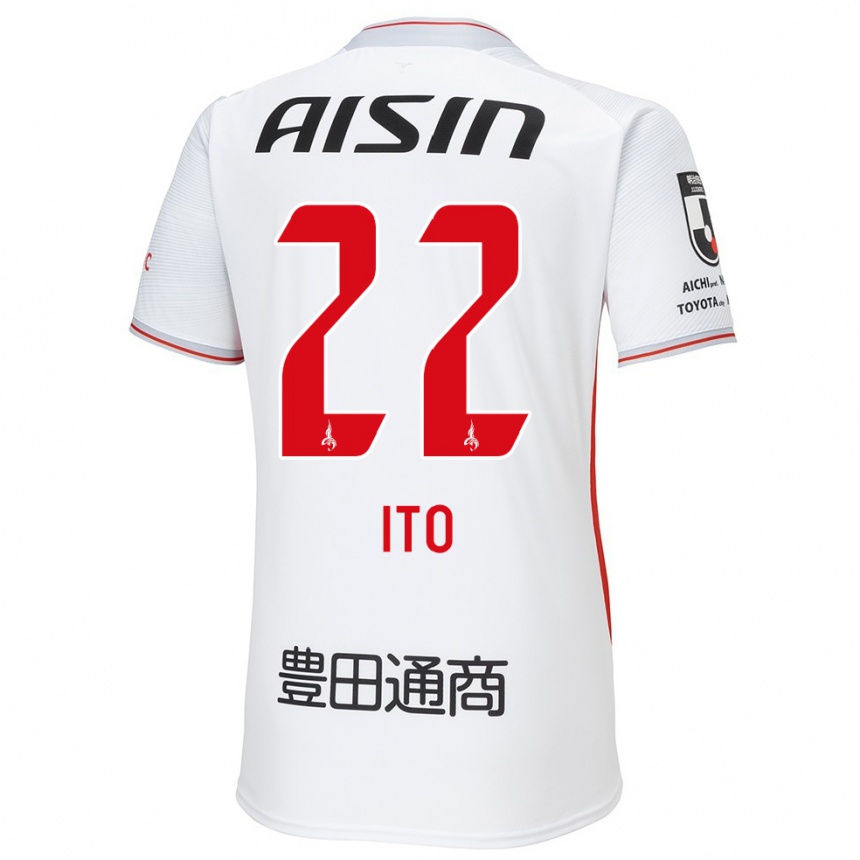 Niño Fútbol Camiseta Ken Ito #22 Blanco Amarillo Rojo 2ª Equipación 2024/25 México