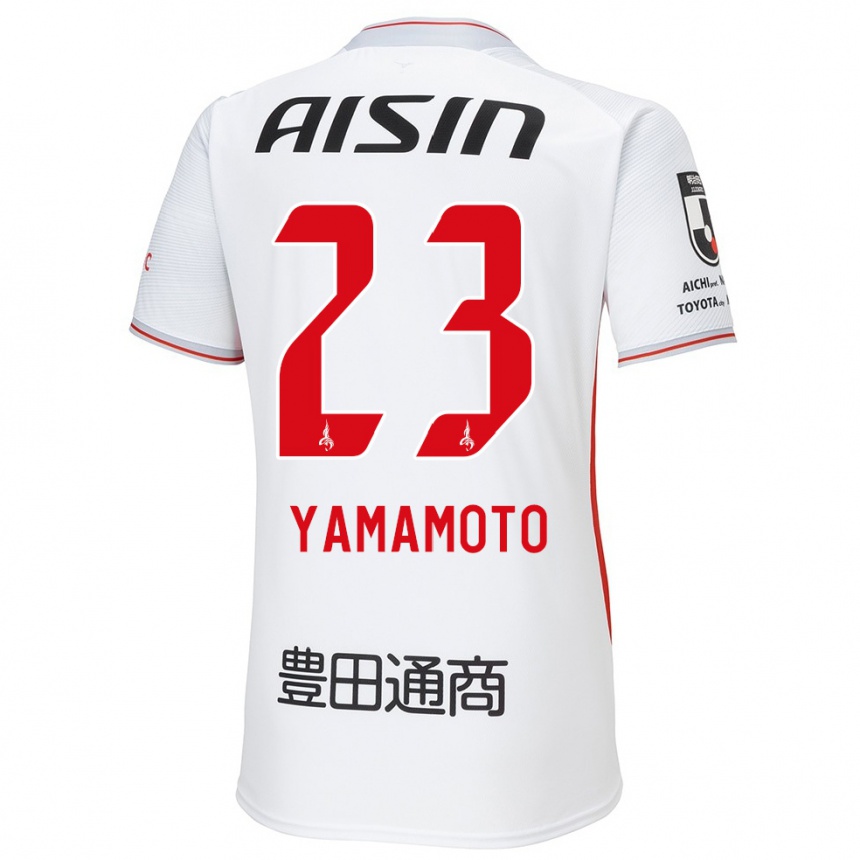 Niño Fútbol Camiseta Haruki Yamamoto #23 Blanco Amarillo Rojo 2ª Equipación 2024/25 México