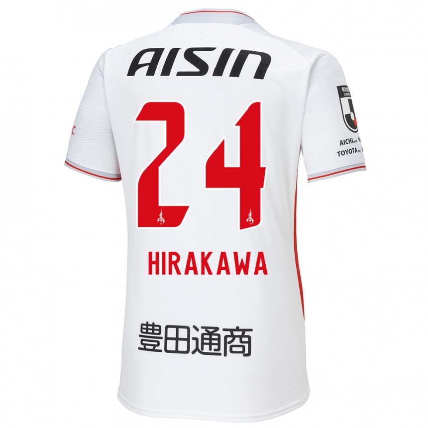 Niño Fútbol Camiseta Haruto Hirakawa #24 Blanco Amarillo Rojo 2ª Equipación 2024/25 México