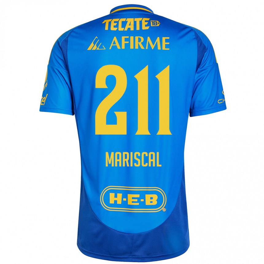 Niño Fútbol Camiseta Kevin Mariscal #211 Azul Amarillo 2ª Equipación 2024/25 México