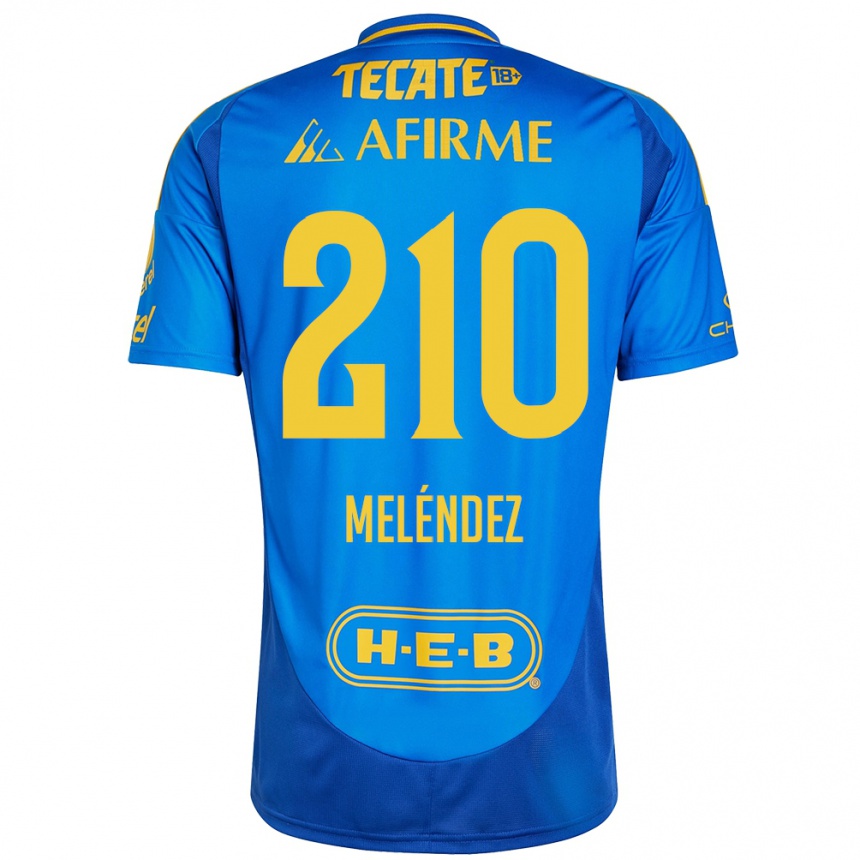 Niño Fútbol Camiseta Marcelo Meléndez #210 Azul Amarillo 2ª Equipación 2024/25 México