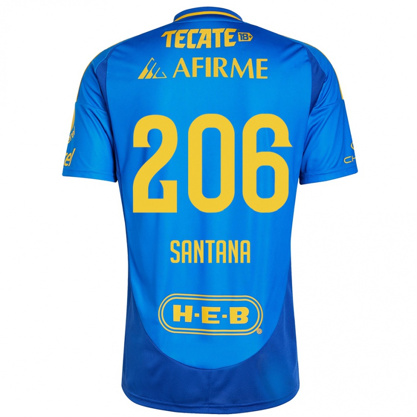 Niño Fútbol Camiseta Joel Santana #206 Azul Amarillo 2ª Equipación 2024/25 México