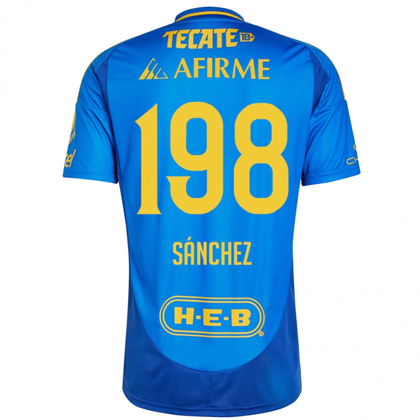 Niño Fútbol Camiseta Diego Sánchez #198 Azul Amarillo 2ª Equipación 2024/25 México