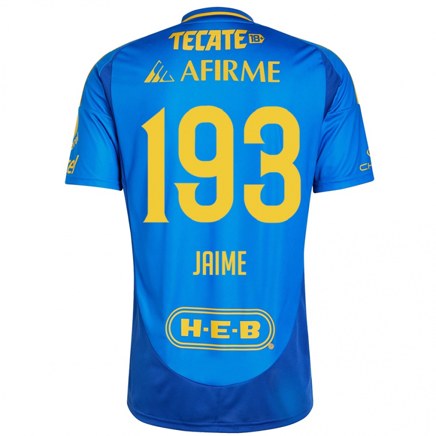 Niño Fútbol Camiseta Kenneth Jaime #193 Azul Amarillo 2ª Equipación 2024/25 México