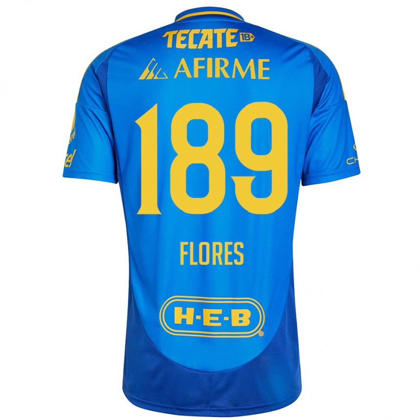 Niño Fútbol Camiseta Rolando Flores #189 Azul Amarillo 2ª Equipación 2024/25 México