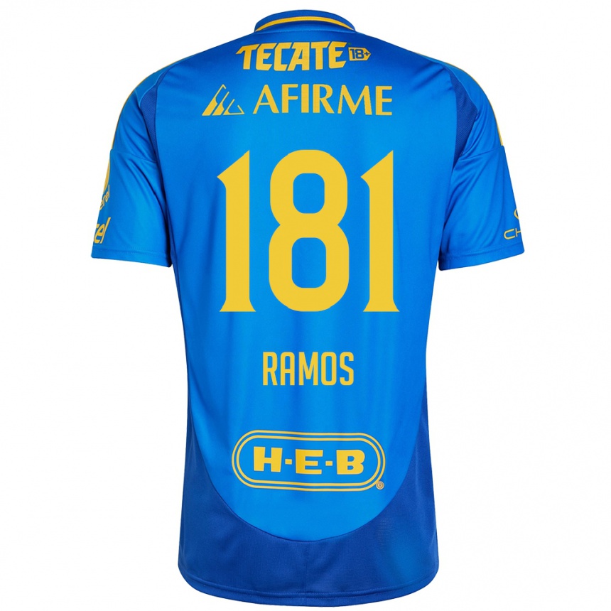 Niño Fútbol Camiseta Anthony Ramos #181 Azul Amarillo 2ª Equipación 2024/25 México