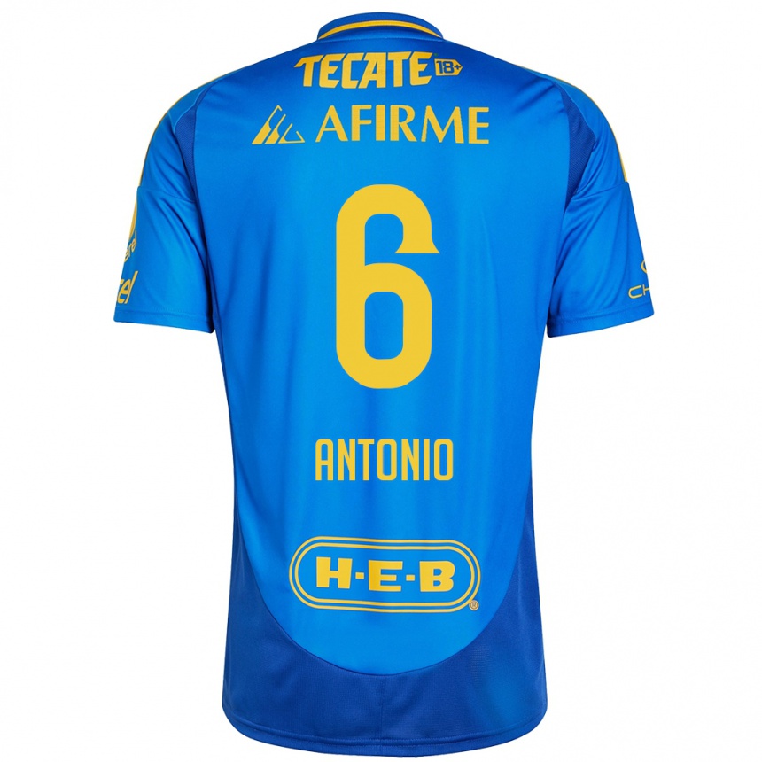 Niño Fútbol Camiseta Nancy Antonio #6 Azul Amarillo 2ª Equipación 2024/25 México