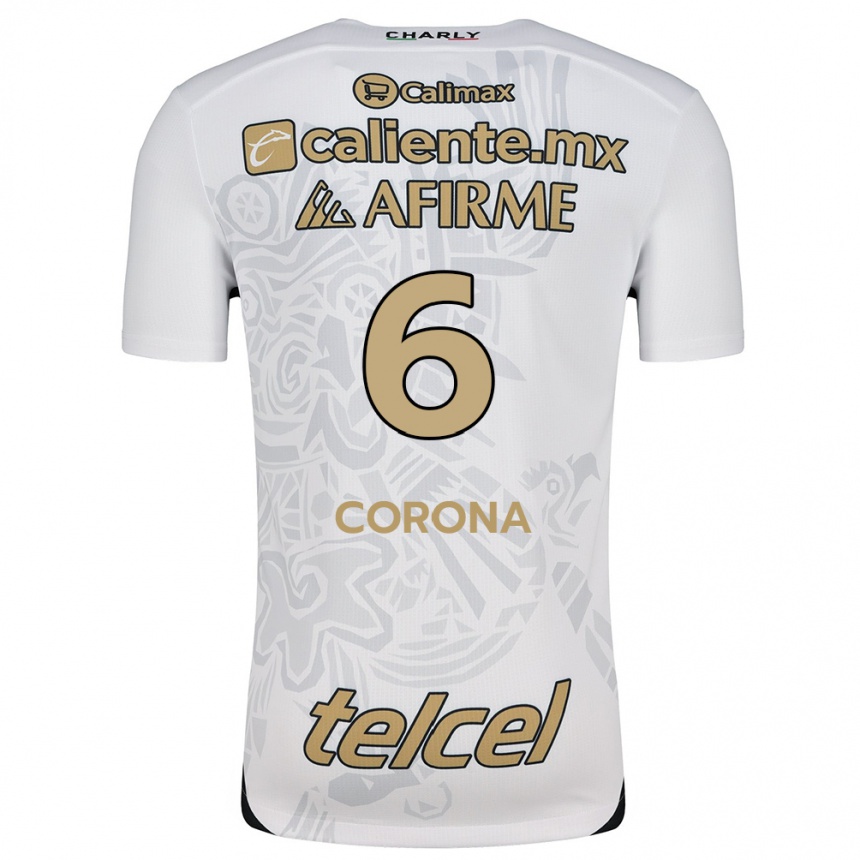 Niño Fútbol Camiseta Joe Corona #6 Blanco Negro 2ª Equipación 2024/25 México