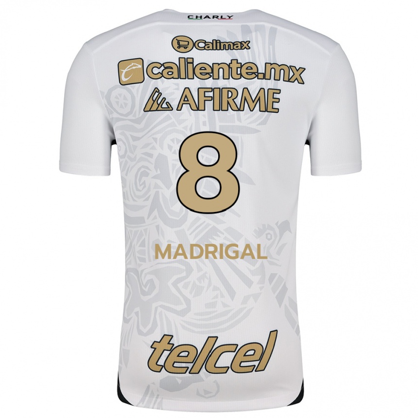 Niño Fútbol Camiseta Fernando Madrigal #8 Blanco Negro 2ª Equipación 2024/25 México