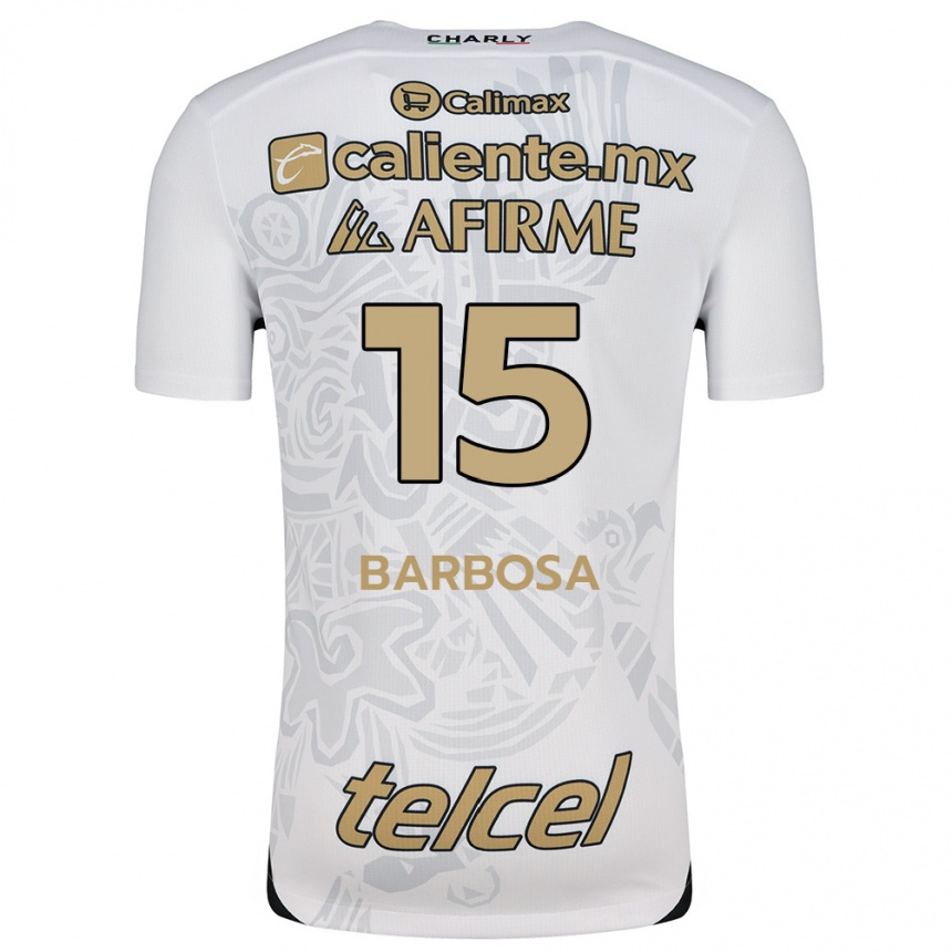 Niño Fútbol Camiseta Diego Barbosa #15 Blanco Negro 2ª Equipación 2024/25 México