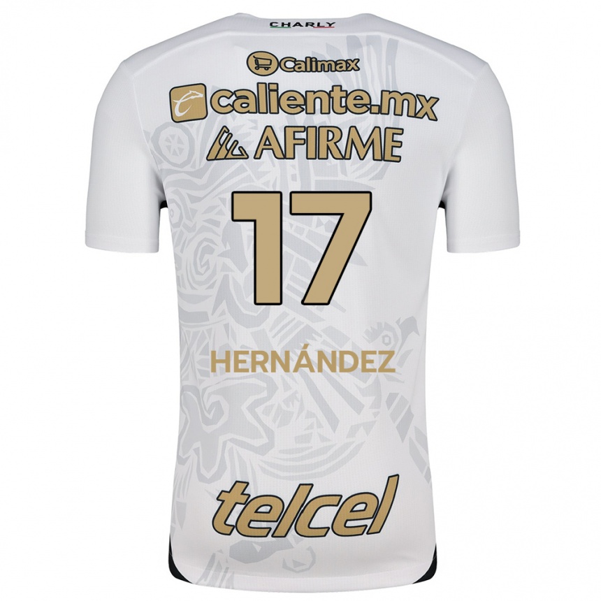 Niño Fútbol Camiseta Rubén Hernández #17 Blanco Negro 2ª Equipación 2024/25 México