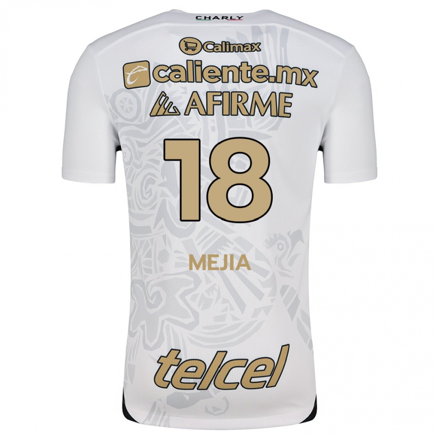 Niño Fútbol Camiseta Aarón Mejía #18 Blanco Negro 2ª Equipación 2024/25 México