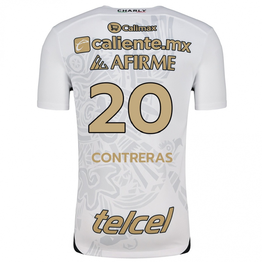 Niño Fútbol Camiseta Francisco Contreras #20 Blanco Negro 2ª Equipación 2024/25 México