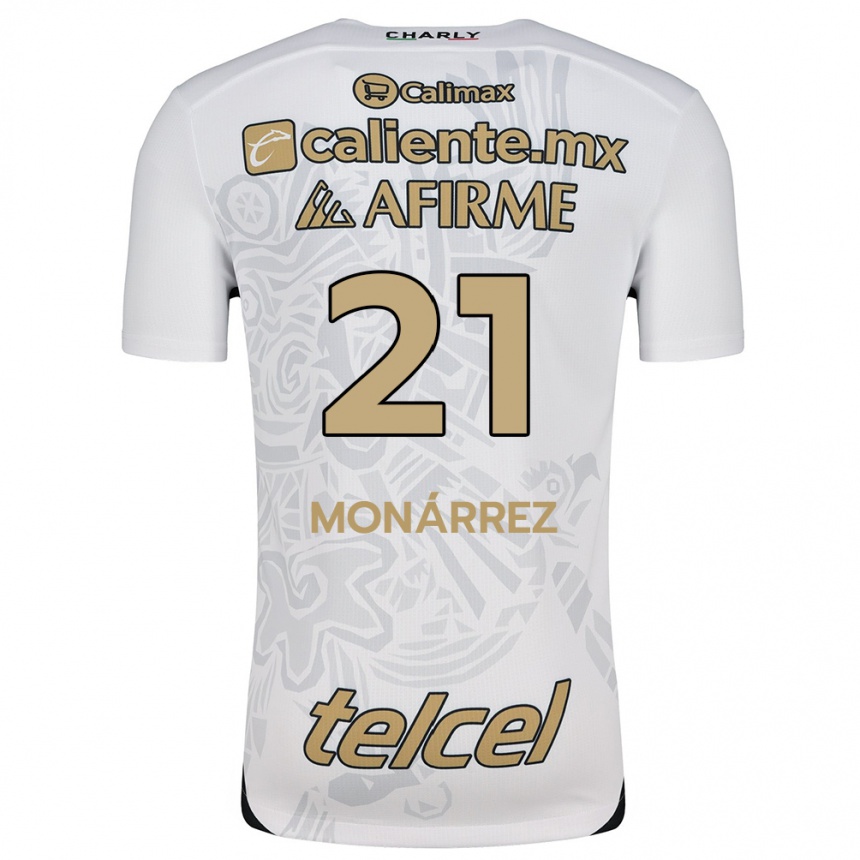 Niño Fútbol Camiseta Fernando Monárrez #21 Blanco Negro 2ª Equipación 2024/25 México