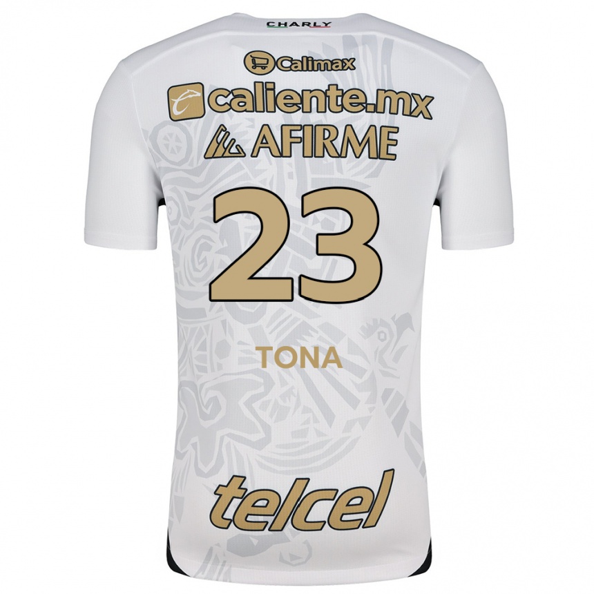 Niño Fútbol Camiseta Iván Tona #23 Blanco Negro 2ª Equipación 2024/25 México