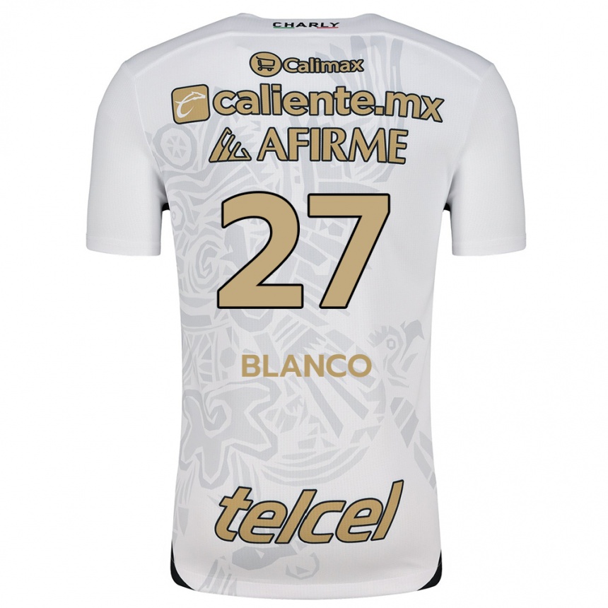 Niño Fútbol Camiseta Domingo Blanco #27 Blanco Negro 2ª Equipación 2024/25 México