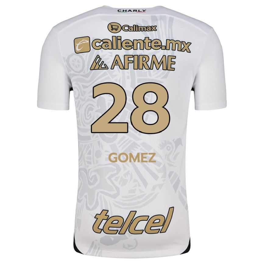 Niño Fútbol Camiseta Alejandro Gómez #28 Blanco Negro 2ª Equipación 2024/25 México