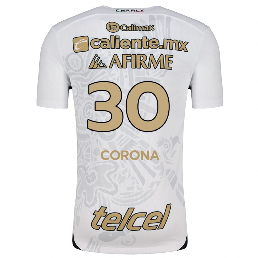 Niño Fútbol Camiseta Jesús Corona #30 Blanco Negro 2ª Equipación 2024/25 México