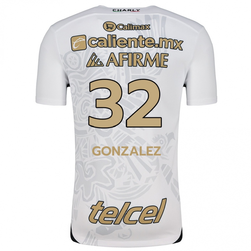 Niño Fútbol Camiseta Carlos González #32 Blanco Negro 2ª Equipación 2024/25 México