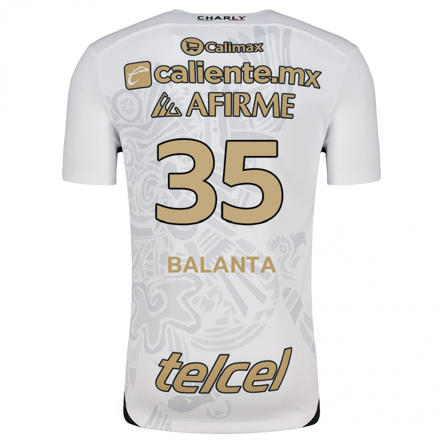 Niño Fútbol Camiseta Kevin Balanta #35 Blanco Negro 2ª Equipación 2024/25 México