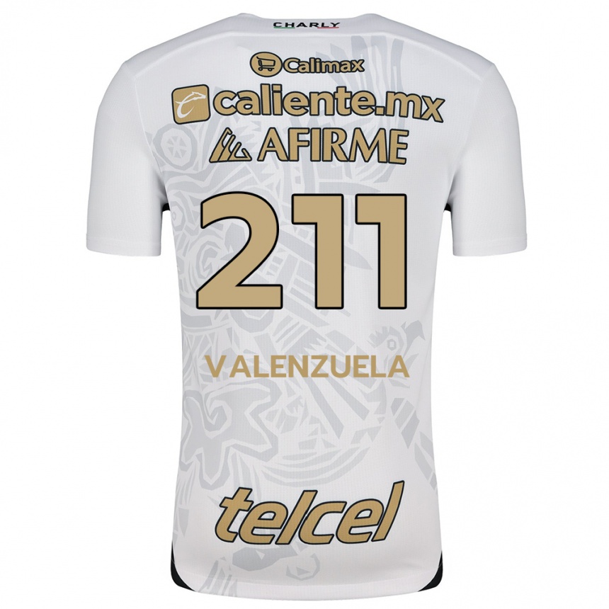 Niño Fútbol Camiseta Aldieri Valenzuela #211 Blanco Negro 2ª Equipación 2024/25 México