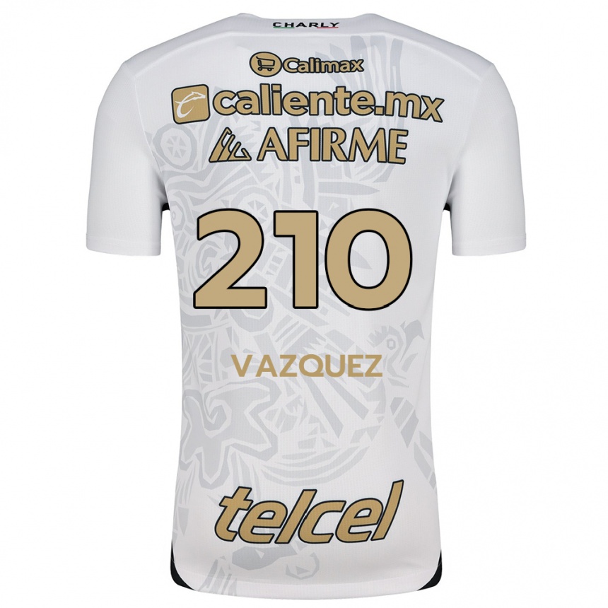 Niño Fútbol Camiseta Daniel Vázquez #210 Blanco Negro 2ª Equipación 2024/25 México