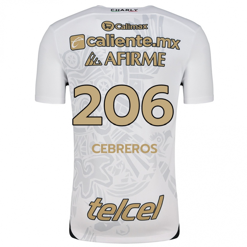 Niño Fútbol Camiseta Luis Cebreros #206 Blanco Negro 2ª Equipación 2024/25 México