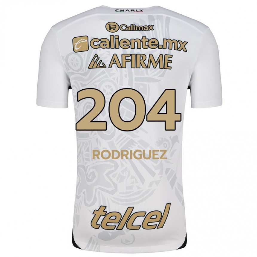 Niño Fútbol Camiseta Jesús Rodríguez #204 Blanco Negro 2ª Equipación 2024/25 México