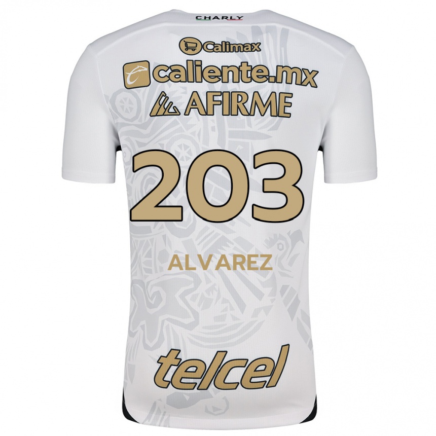 Niño Fútbol Camiseta Jaime Álvarez #203 Blanco Negro 2ª Equipación 2024/25 México