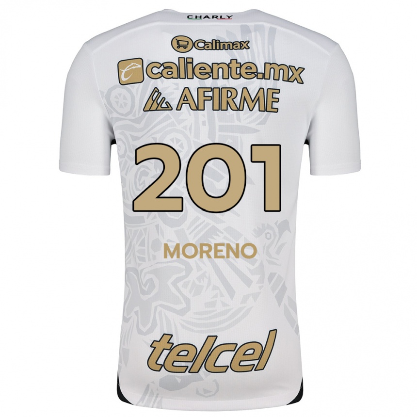 Niño Fútbol Camiseta Jesús Moreno #201 Blanco Negro 2ª Equipación 2024/25 México