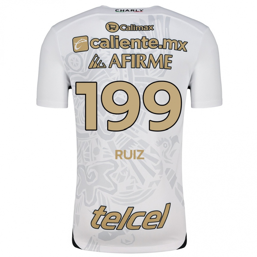 Niño Fútbol Camiseta Emilio Ruiz #199 Blanco Negro 2ª Equipación 2024/25 México