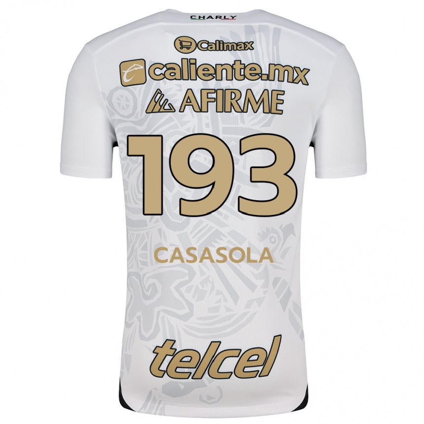 Niño Fútbol Camiseta Axel Casasola #193 Blanco Negro 2ª Equipación 2024/25 México