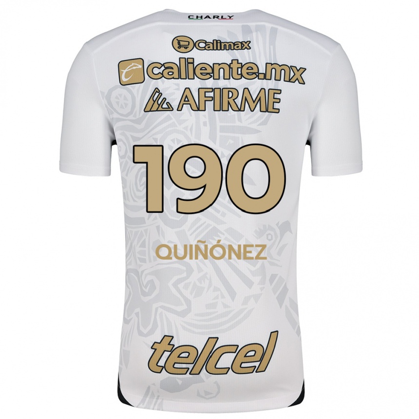 Niño Fútbol Camiseta Martín Quiñónez #190 Blanco Negro 2ª Equipación 2024/25 México