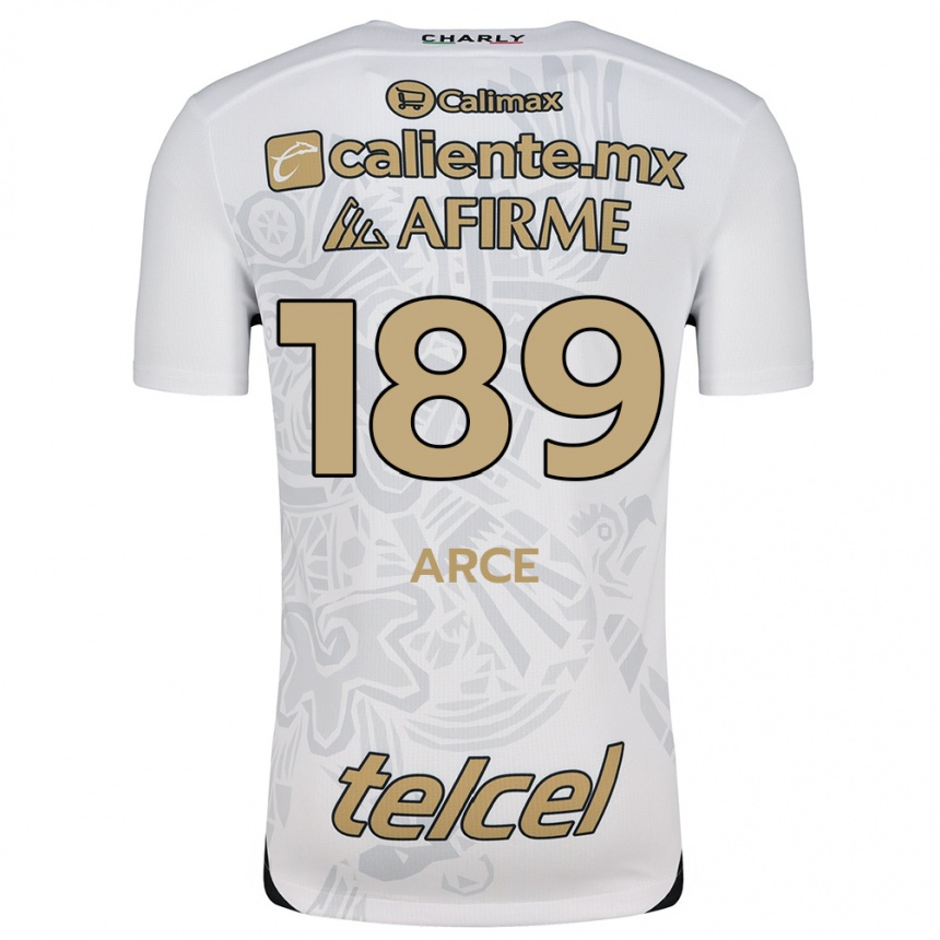 Niño Fútbol Camiseta Diego Arce #189 Blanco Negro 2ª Equipación 2024/25 México