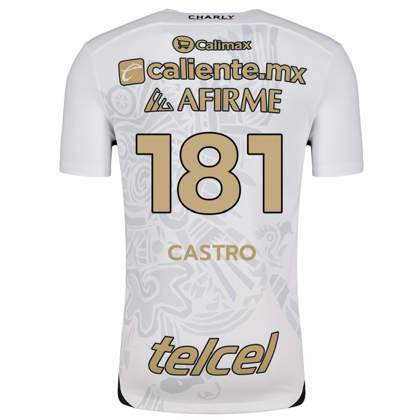 Niño Fútbol Camiseta José Castro #181 Blanco Negro 2ª Equipación 2024/25 México