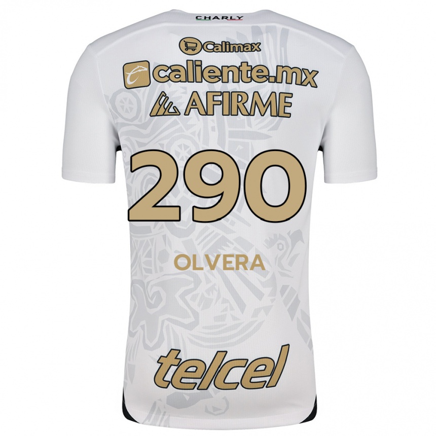 Niño Fútbol Camiseta Ian Olvera #290 Blanco Negro 2ª Equipación 2024/25 México