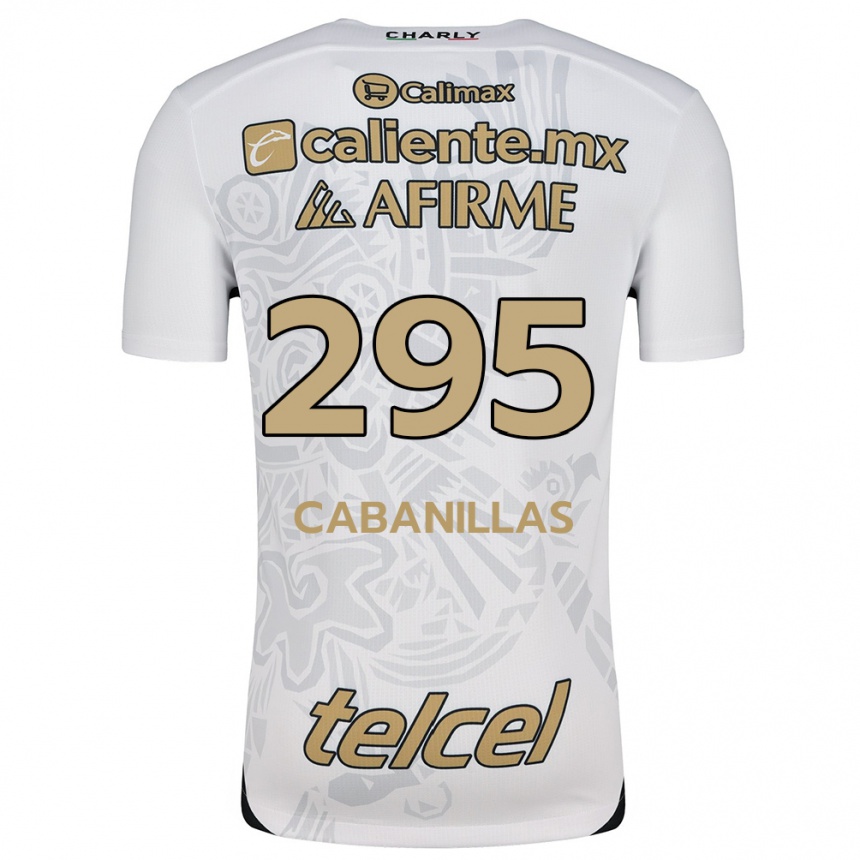 Niño Fútbol Camiseta Osvaldo Cabanillas #295 Blanco Negro 2ª Equipación 2024/25 México