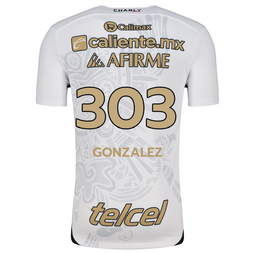 Niño Fútbol Camiseta Osmar González #303 Blanco Negro 2ª Equipación 2024/25 México