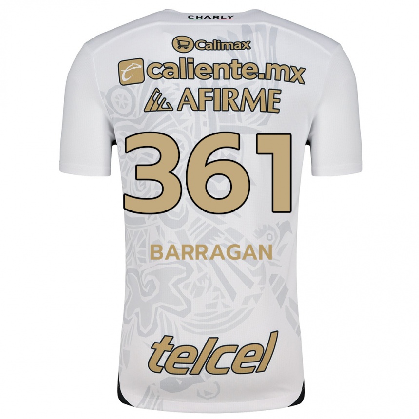 Niño Fútbol Camiseta Jesús Barragán #361 Blanco Negro 2ª Equipación 2024/25 México