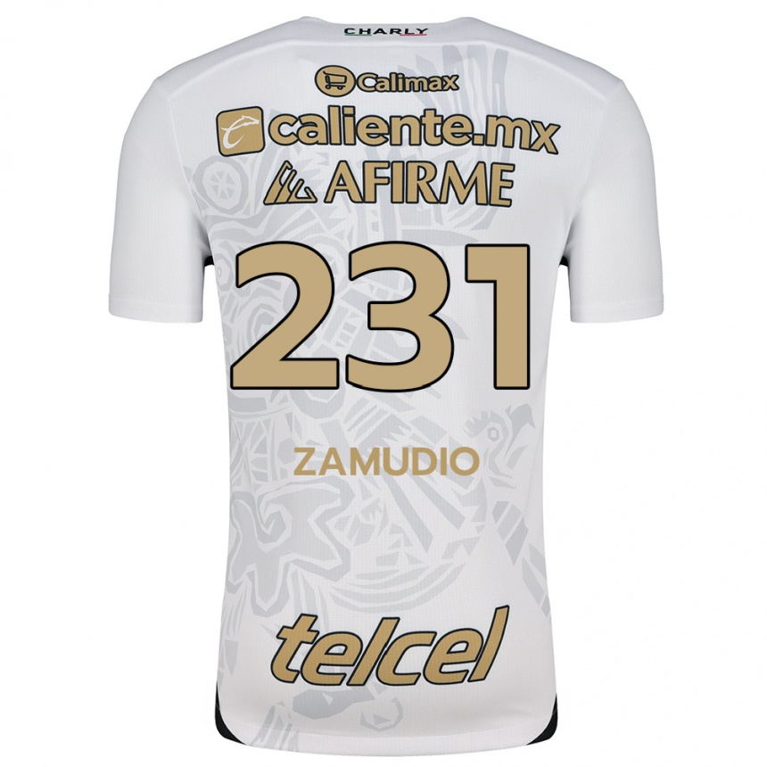 Niño Fútbol Camiseta Irwin Zamudio #231 Blanco Negro 2ª Equipación 2024/25 México