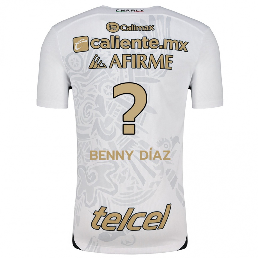 Niño Fútbol Camiseta Benny Díaz #0 Blanco Negro 2ª Equipación 2024/25 México