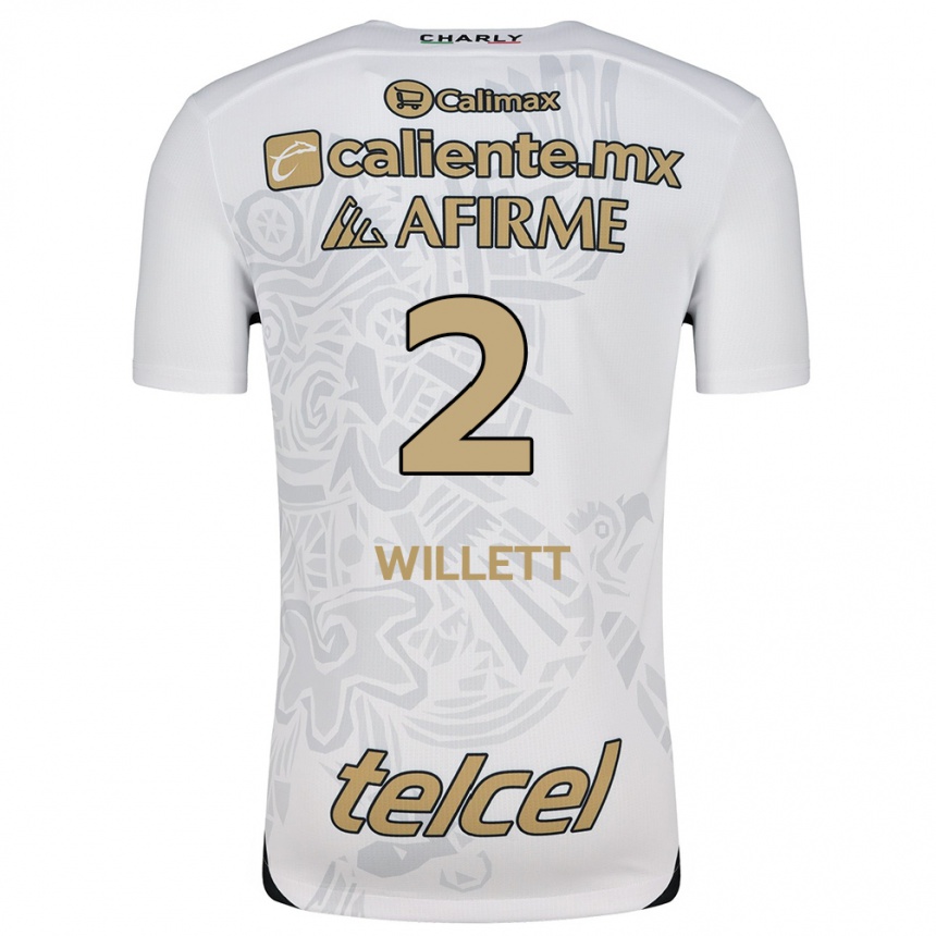 Niño Fútbol Camiseta Adyson Willett #2 Blanco Negro 2ª Equipación 2024/25 México